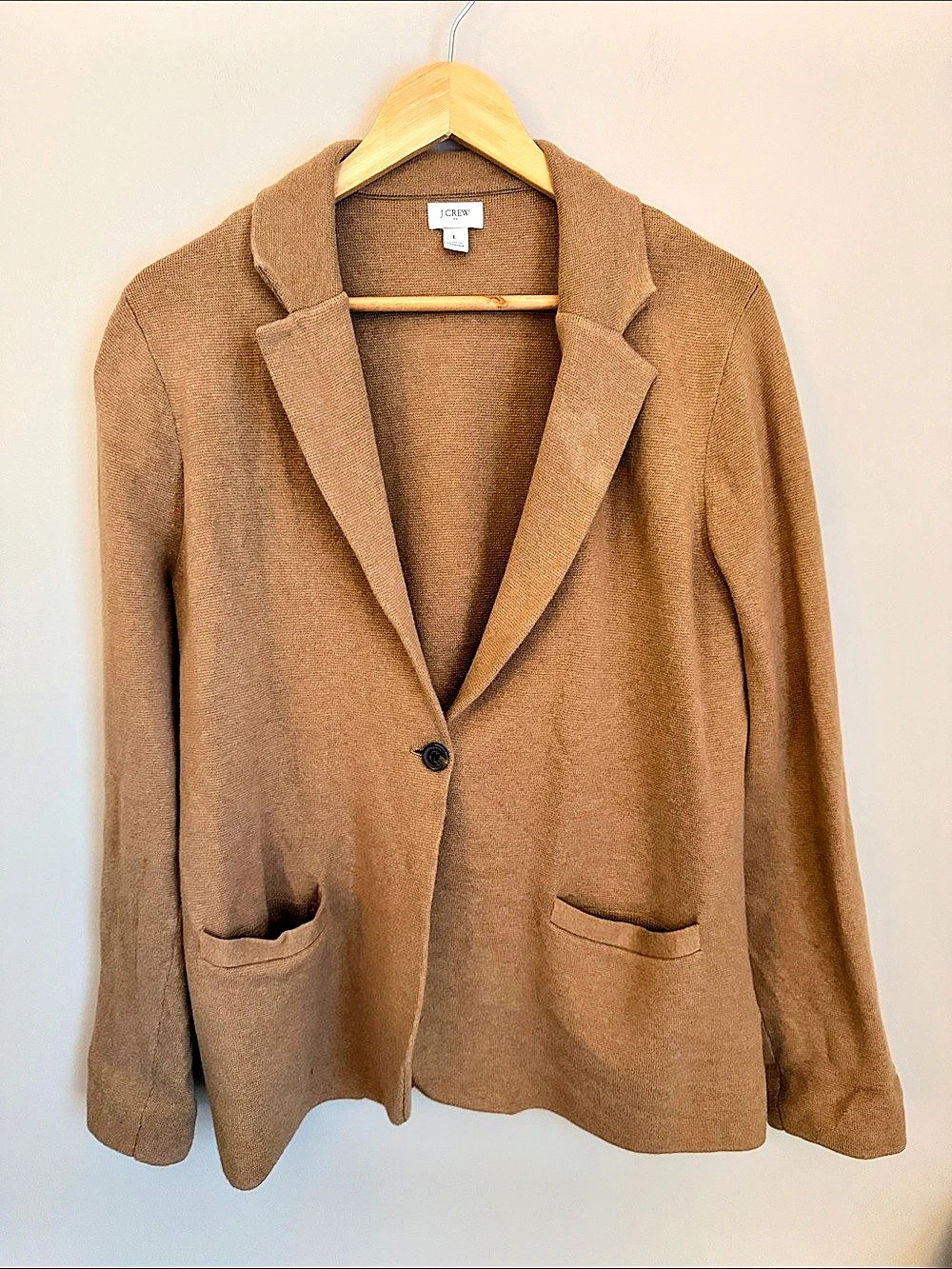 J.Crew Cotton Knit Blazer Brown Size Large